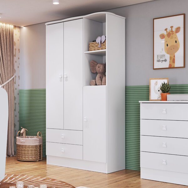 Guarda-roupa De Bebê 3 Portas 2 Gavetas Baby Branco | Leroy Merlin