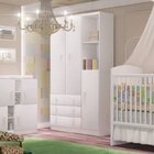 Guarda-roupa De Bebê 3 Portas 3 Gavetas Baby  Flex Color Bran