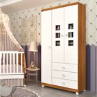 Guarda Roupa De Bebê 3 Portas 3 Gavetas Com Pés Sonic Tcil Mó