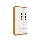 Guarda Roupa De Bebê 3 Portas 3 Gavetas Com Pés Sonic Tcil Mó