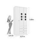 Guarda Roupa De Bebê 3 Portas 3 Gavetas Sonic Tcil Móveis Neve