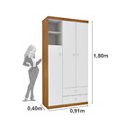 Guarda Roupa De Bebê 3 Portas E 2 Gavetas Amore Cinamomo/neve