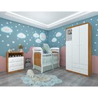 Guarda Roupa De Bebê 3 Portas E 2 Gavetas Amore Cinamomo/neve