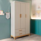 Guarda-roupa De Bebê 3 Portas Hellen Off White/betula