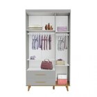 Guarda-roupa De Bebê 3 Portas Ludmila Cinza Fosco/bétula