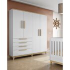 Guarda Roupa De Bebê 4 Portas 4 Gavetas Aquarela Incabrás Móv