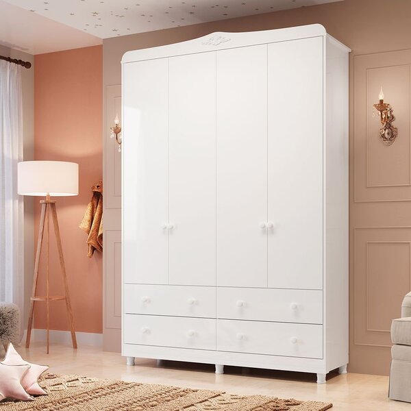 Guarda Roupa De Bebê 4 Portas 4 Gavetas Maya Clássico Espress