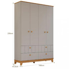 Guarda Roupa De Bebê 4 Portas 4 Gavetas Mdf Liza Permobili