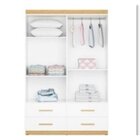 Guarda Roupa De Bebê 4 Portas 4 Gavetas Udine  Branco/pinus