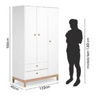 Guarda-roupa De Bebê Alecrim 3 Portas 2 Gavetas Cabeccasa Mad