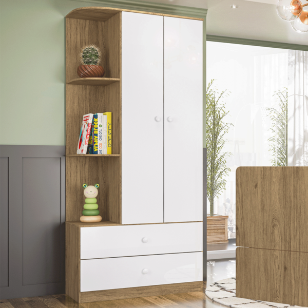 Guarda-roupa De Bebê Labirinto 2 Portas 2 Gavetas Rústico/bra