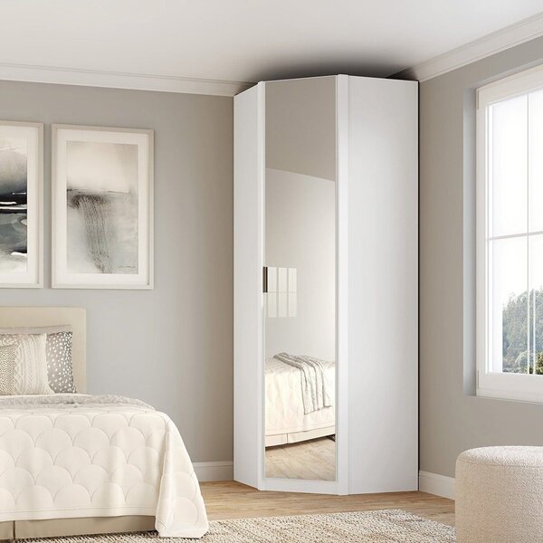Guarda-roupa De Canto 1 Porta Com Espelho Altezza Branco