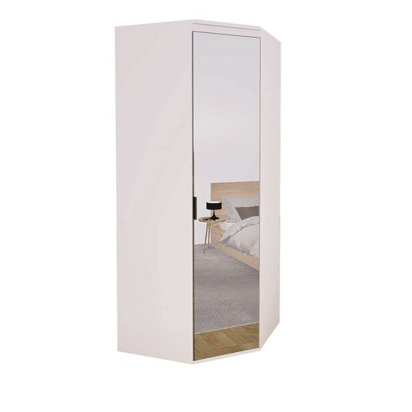 Guarda Roupa De Canto 45 Porta Espelhada Modular Mdf Lotus Be