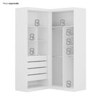 Guarda-roupa De Canto 4 Portas 4 Gavetas Tuim Yescasa Branco