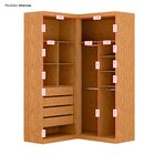 Guarda Roupa De Canto 4 Portas 4 Gavetas Tuim Yescasa Cinamom