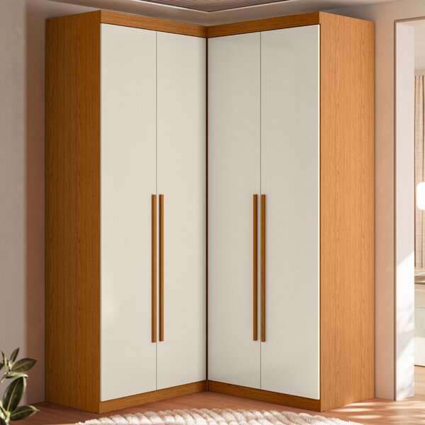 Guarda Roupa De Canto 4 Portas 4 Gavetas Tuim Yescasa Cinamom