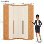 Guarda Roupa De Canto 4 Portas 4 Gavetas Tuim Yescasa Cinamom