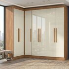 Guarda-roupa De Canto Modulado 7 Portas Paris Cinamomo/off Wh
