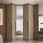 Guarda-roupa De Canto Obliquo Espelho 3 Portas Mdf Lotus Carv