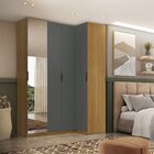 Guarda-roupa De Canto Reto 100% Mdf 4 Portas Espelho Altezza