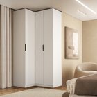 Guarda-roupa De Canto Reto 3 Portas Mdf Altezza Clean Branco