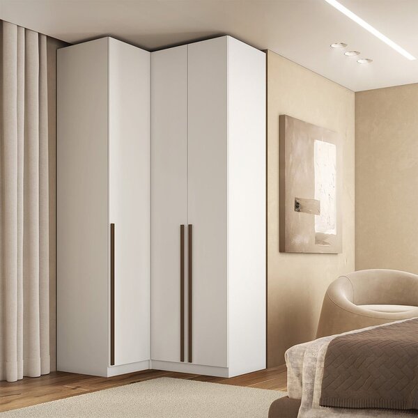 Guarda Roupa De Canto Reto 3 Portas Mdf Altezza Trend Branco