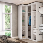 Guarda Roupa De Canto Reto 3 Portas Mdf Lotus Belmax Carvalho