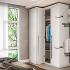 Guarda Roupa De Canto Reto 3 Portas Mdf Lotus Belmax Carvalho