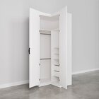 Guarda Roupa De Canto Reto Modular Com 3 Prateleiras 2 Gaveta