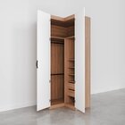 Guarda Roupa De Canto Reto Modular Com 3 Prateleiras 2 Gaveta