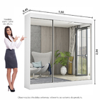 Guarda-roupa De Casal 03 Portas De Correr Com Espelho E 02 Ga