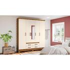 Guarda-roupa De Casal 05 Portas 04 Gavetas Alba Henn - Nature