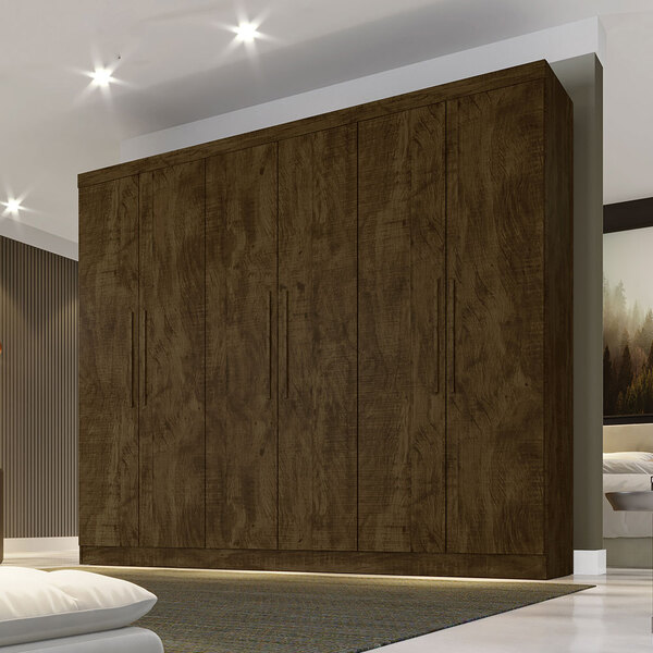 Guarda-roupa De Casal 06 Portas 02 Gavetas Manaus Ipê