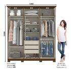 Guarda-roupa De Casal 06 Portas 03 Gavetas Cover Henn - Casta