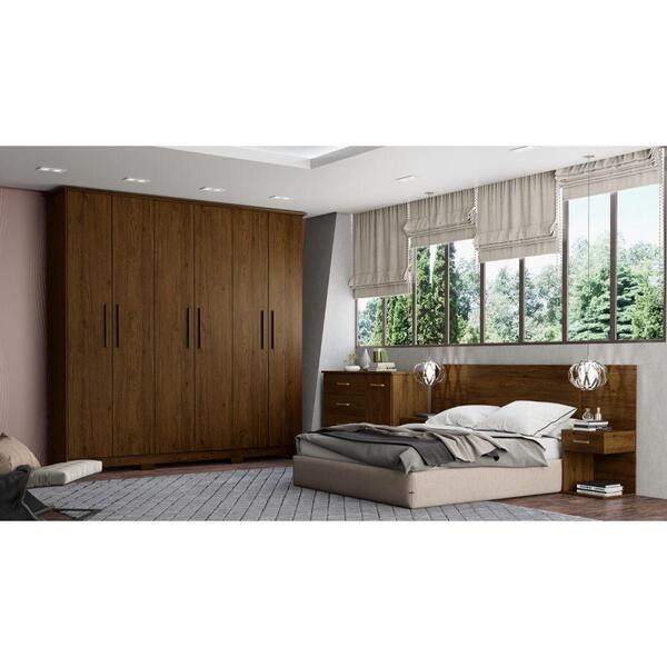 Guarda-roupa De Casal 06 Portas 03 Gavetas Cover Henn - Casta