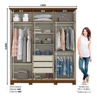 Guarda-roupa De Casal 06 Portas 03 Gavetas Cover Henn - Off W