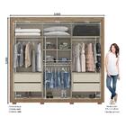 Guarda-roupa De Casal 06 Portas 04 Gavetas Garden Henn - Rúst