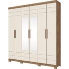 Guarda-roupa De Casal 06 Portas Flora Henn - Rústico/off White