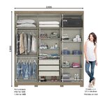 Guarda-roupa De Casal 06 Portas Flora Henn - Rústico/off White