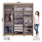 Guarda-roupa De Casal 06 Portas Flora Henn - Rústico/off White