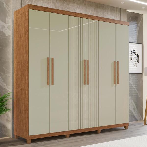 Guarda-roupa De Casal 100% Mdf 6 Portas 2 Gavetas Portugal Fr