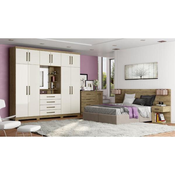 Guarda-roupa De Casal 10 Portas 04 Gavetas Viena Henn - Rústi