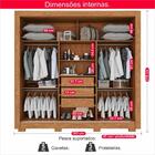 Guarda-roupa De Casal 3 Portas E 3 Gavetas Barcelona Ripado -