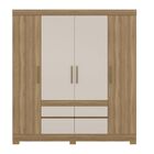 Guarda Roupa De Casal 4 Portas Bilbao Amendola Off White Demó