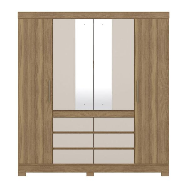 Guarda Roupa De Casal 4 Portas Cádis Amendola Off  White Demó