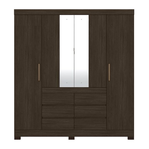 Guarda Roupa De Casal 4 Portas Cadis Ébano Touch Demóbile