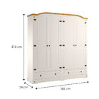 Guarda-roupa De Casal 4 Portas E 2 Gavetas Em Madeira Maciça