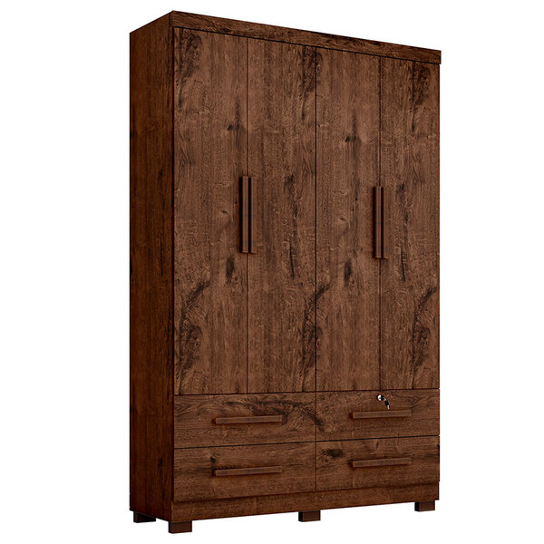 Guarda-roupa De Casal 4 Portas E 4 Gavetas Toronto Plus Textu