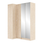 Guarda-Roupa de Canto de Casal com Espelho 4 Portas de Abrir com 2 Gavetas MDP Oásis 243,2x159,6x54cm EVO'M Spaceo