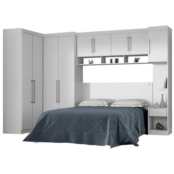 Guarda Roupa De Casal 6 Peças Branco Modulado Modena Cp6 Demó